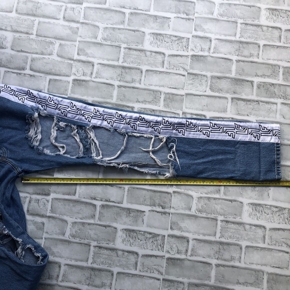 LF The Brand Starter Jeans Ripped Xtreme Distressed Destroyed Button Fly Size 25 - Picture 10 of 14